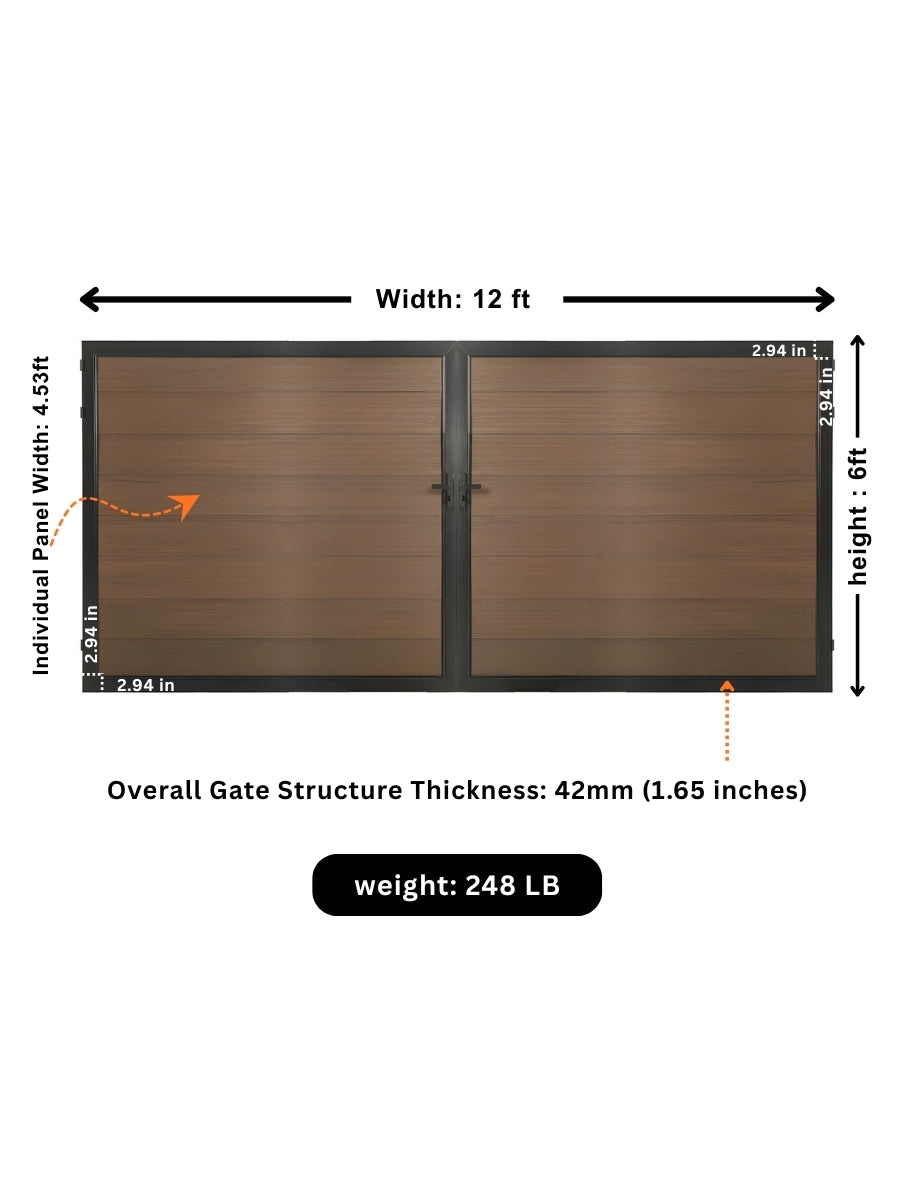 WPC Fence Gate Double (12ft x 6ft) Secondary image