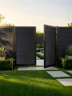 Modern black composite fence gate 10x6 ft waterproof and long lasting