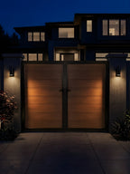 Composite privacy fence gate walnut color 10 ft wide 6 ft tall for home exterior