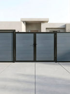 Light gray composite fence gate 10 ft x 6 ft weather resistant outdoor gate