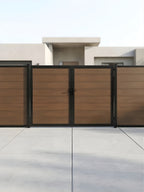 Walnut composite fence gate 10x6 ft outdoor gate for backyard security and style