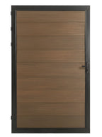 WPC fence gate single walnut color 4x6 ft outdoor composite gate modern design