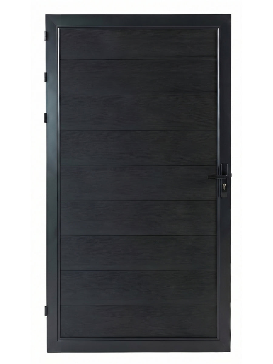 Black WPC composite fence gate single panel 3ft x 6ft outdoor privacy gate