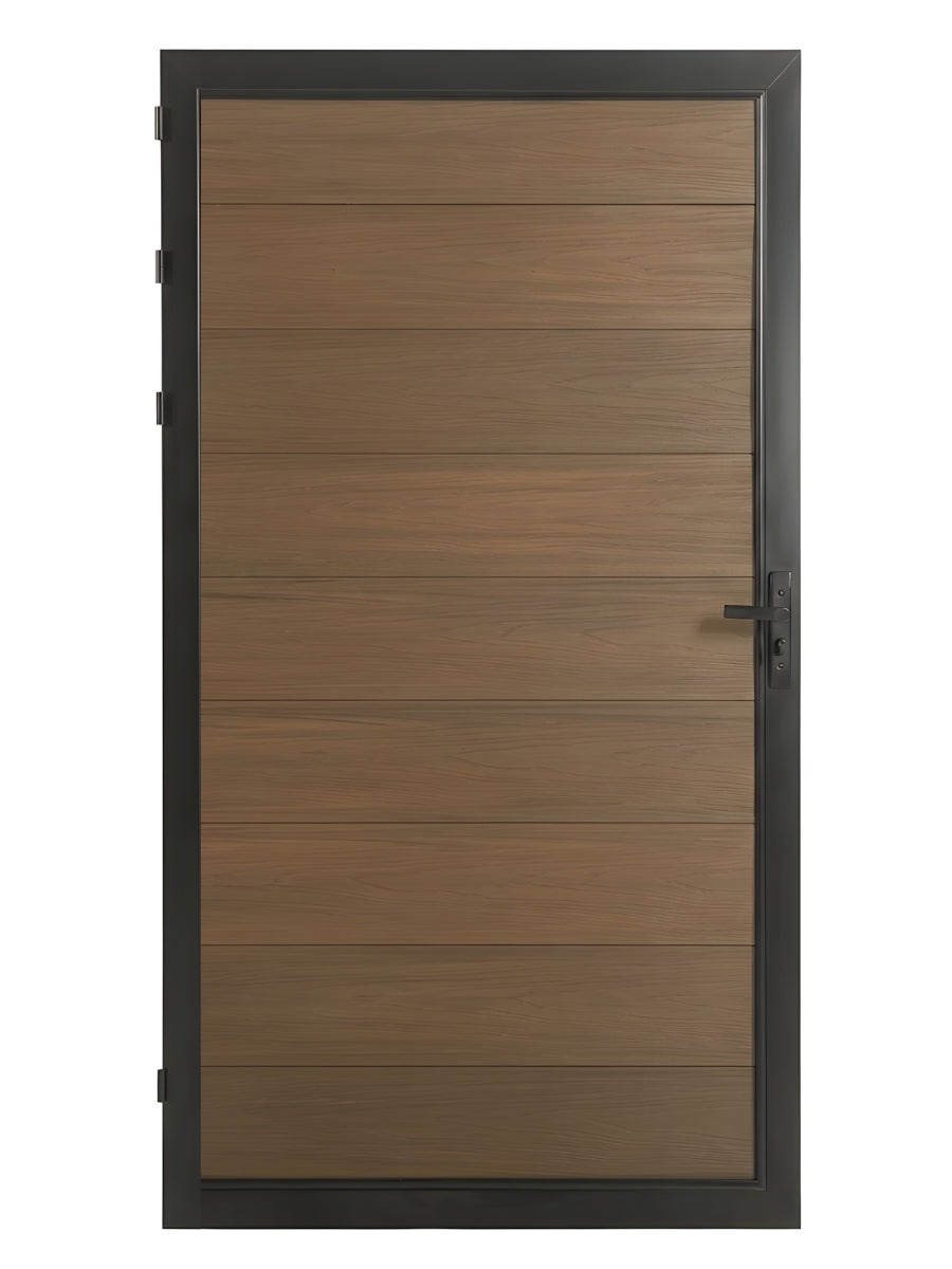 Walnut WPC composite fence gate single panel 3ft x 6ft outdoor privacy gate Main image