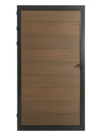 Walnut WPC composite fence gate single panel 3ft x 6ft outdoor privacy gate