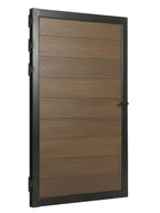 WPC single fence gate walnut finish weather resistant backyard gate