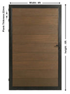 Single WPC fence gate 4x6 feet walnut finish durable outdoor privacy gate