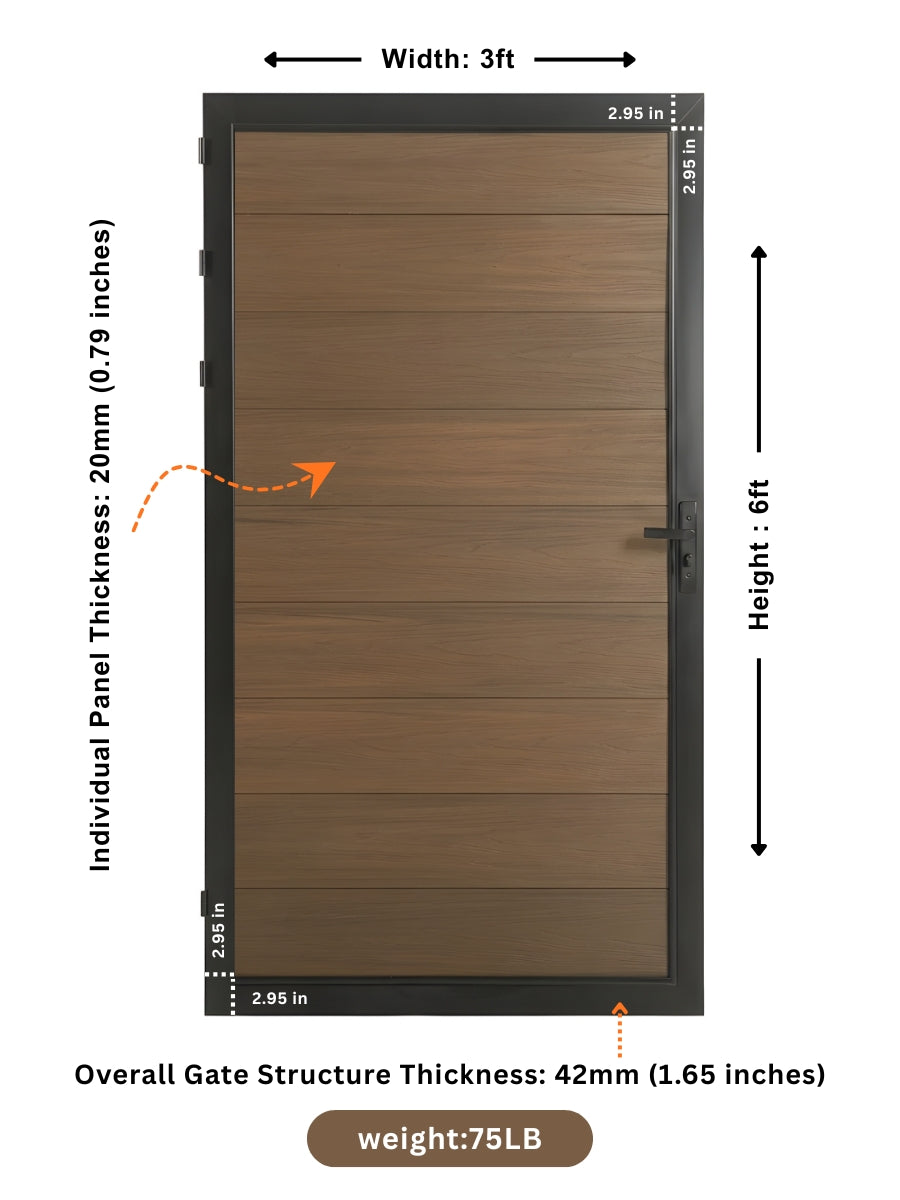 WPC Fence Gate Single (3ft x 6ft) Secondary image