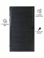 Black composite fence gate 3ft wide 6ft tall modern outdoor gate panel