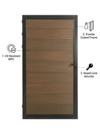 Walnut composite fence gate 3ft wide 6ft tall modern outdoor gate panel