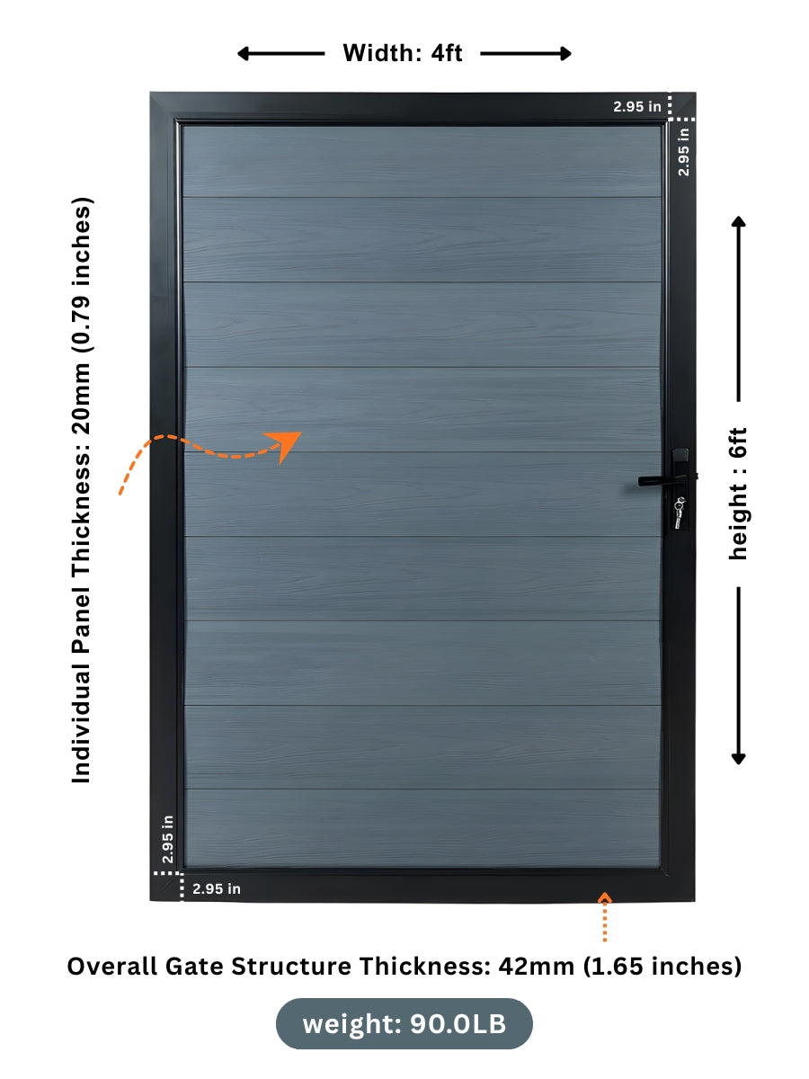 Wpc Gate Frame WPC Fence Gate Single | Durable Composite Gate with Aluminum Frame ...